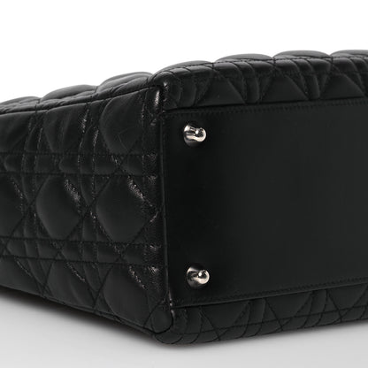 Christian Dior Lambskin Cannage Large Lady Dior Black 9 of 15