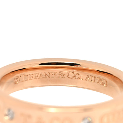Tiffany 18K Rose Gold Diamond Narrow 1837 Ring 50 5.5 4 of 5