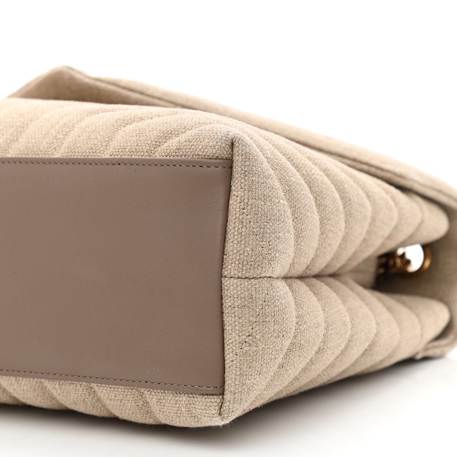 Saint Laurent Linen Y Quilted Monogram Medium Loulou Chain Satchel Natural Taupe 11 of 11
