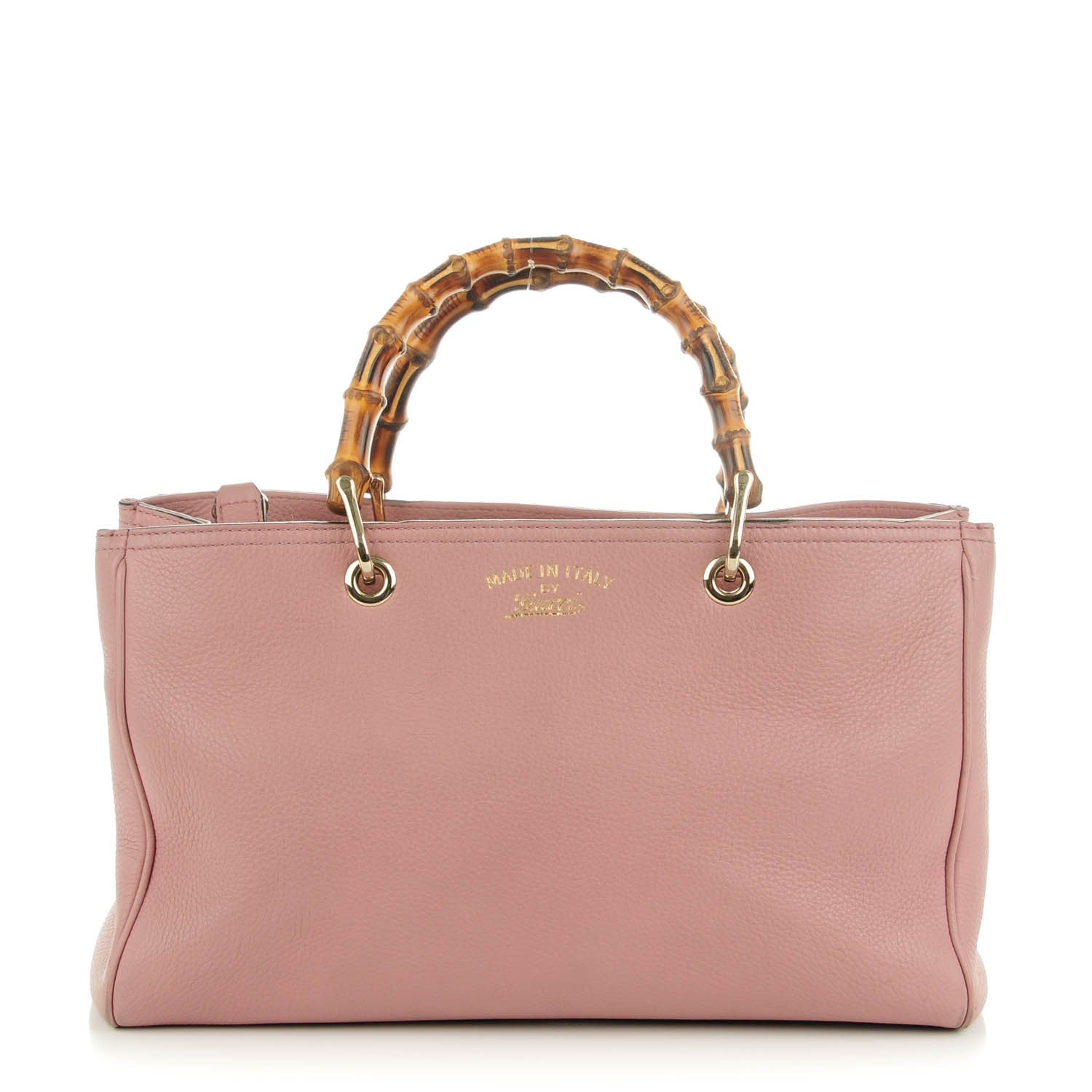 Gucci Pebbled Calfskin Medium Bamboo Shopper Tote Dark Cipria 1 of 7