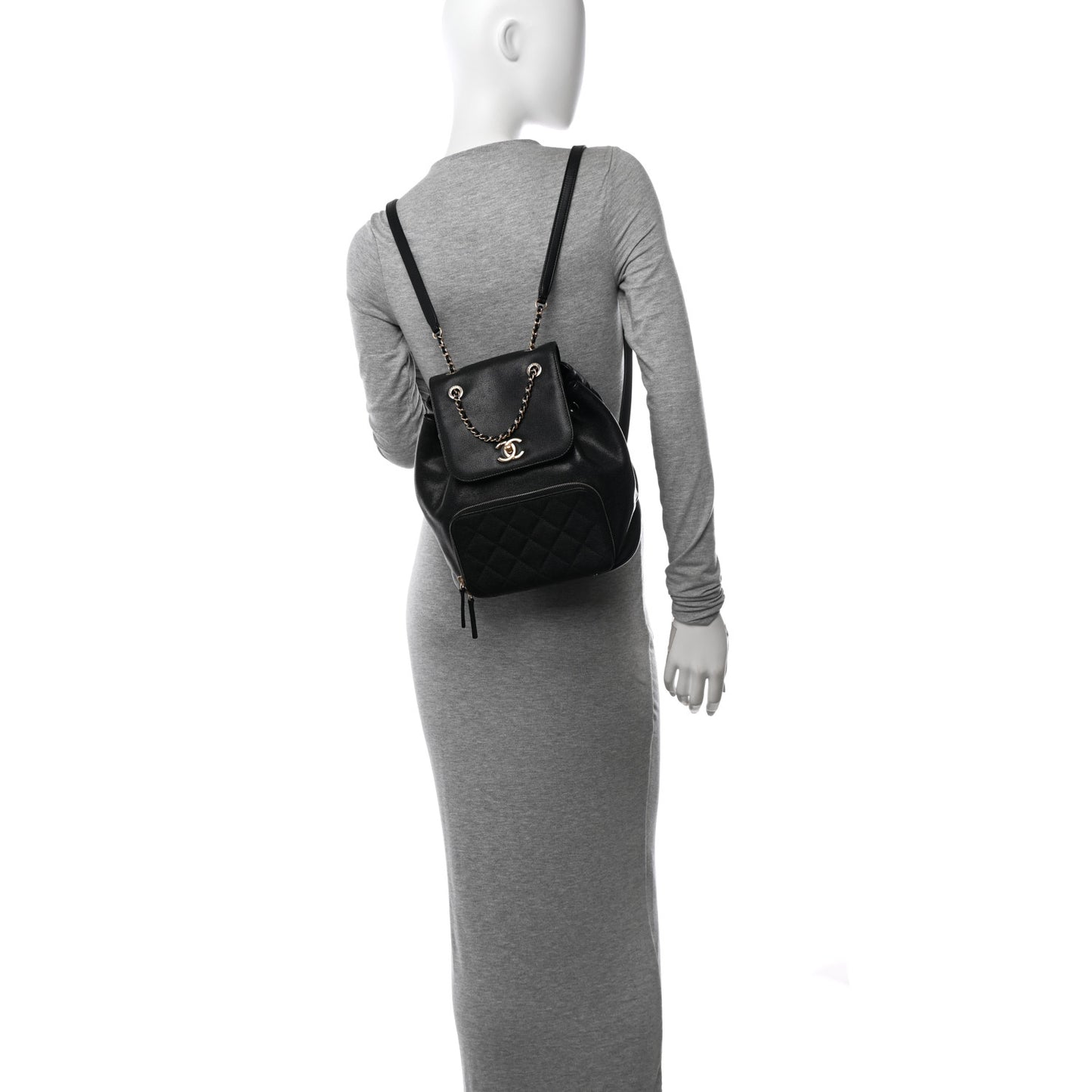 Caviar Quilted Business Affinity Backpack Black