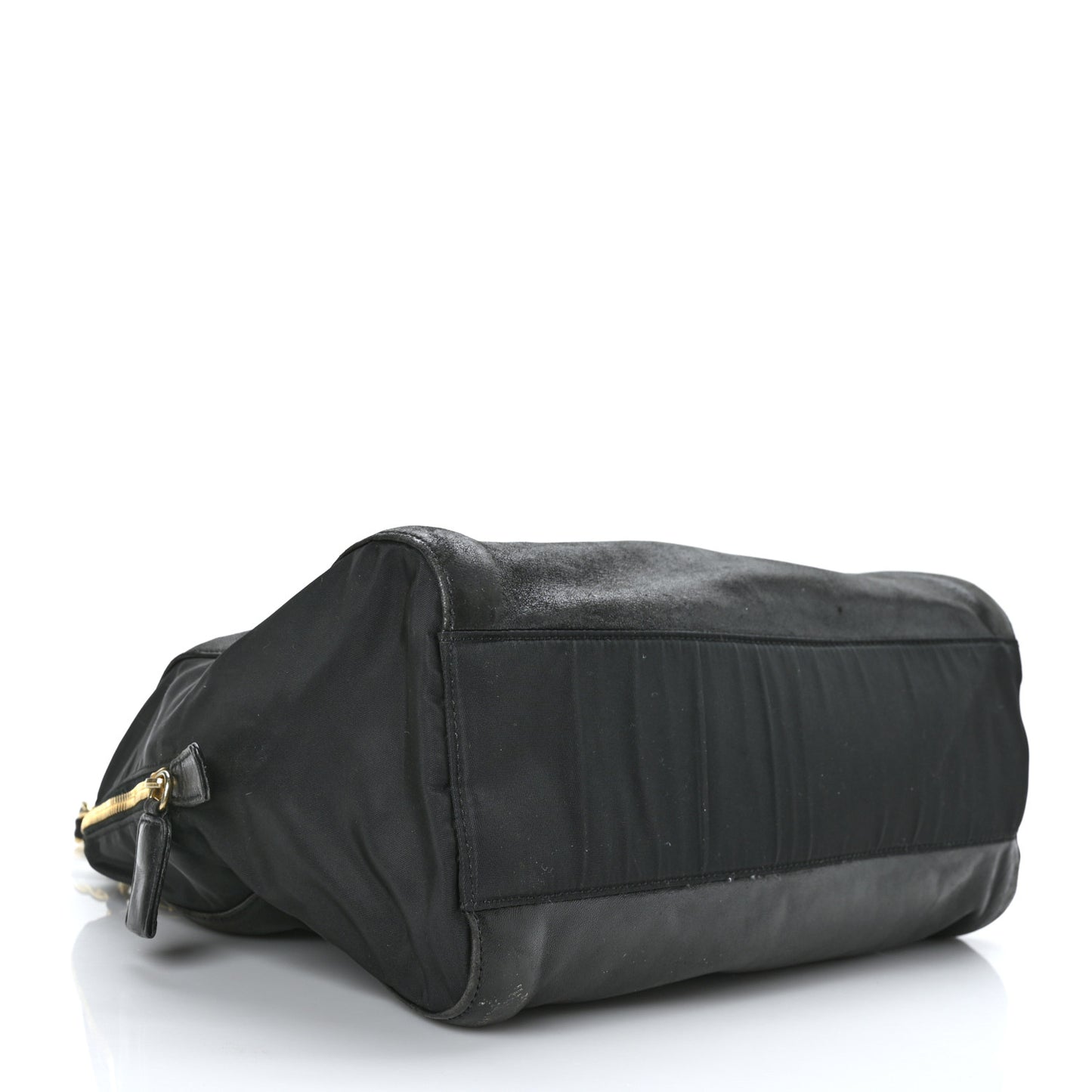 Nappa Tessuto Nylon Chain Tote Black