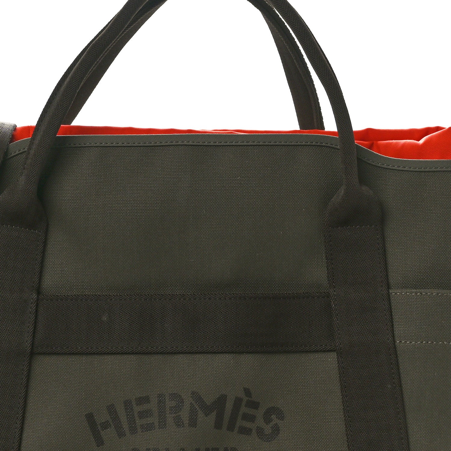 Hermes Toile Sac De Pansage Groom Kaki Feu 10 of 12