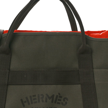 Hermes Toile Sac De Pansage Groom Kaki Feu 10 of 12