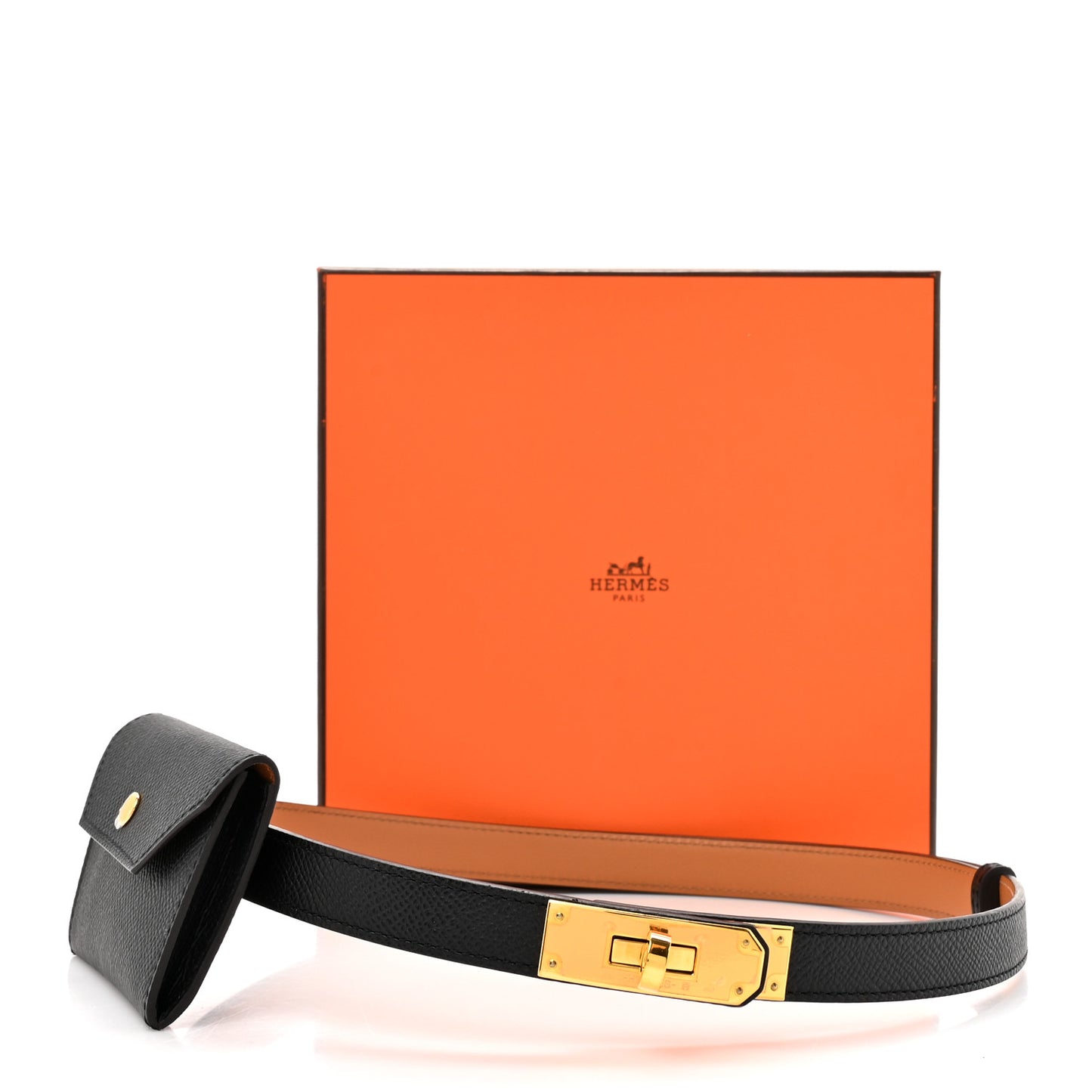 Epsom Kelly Pocket Belt Black