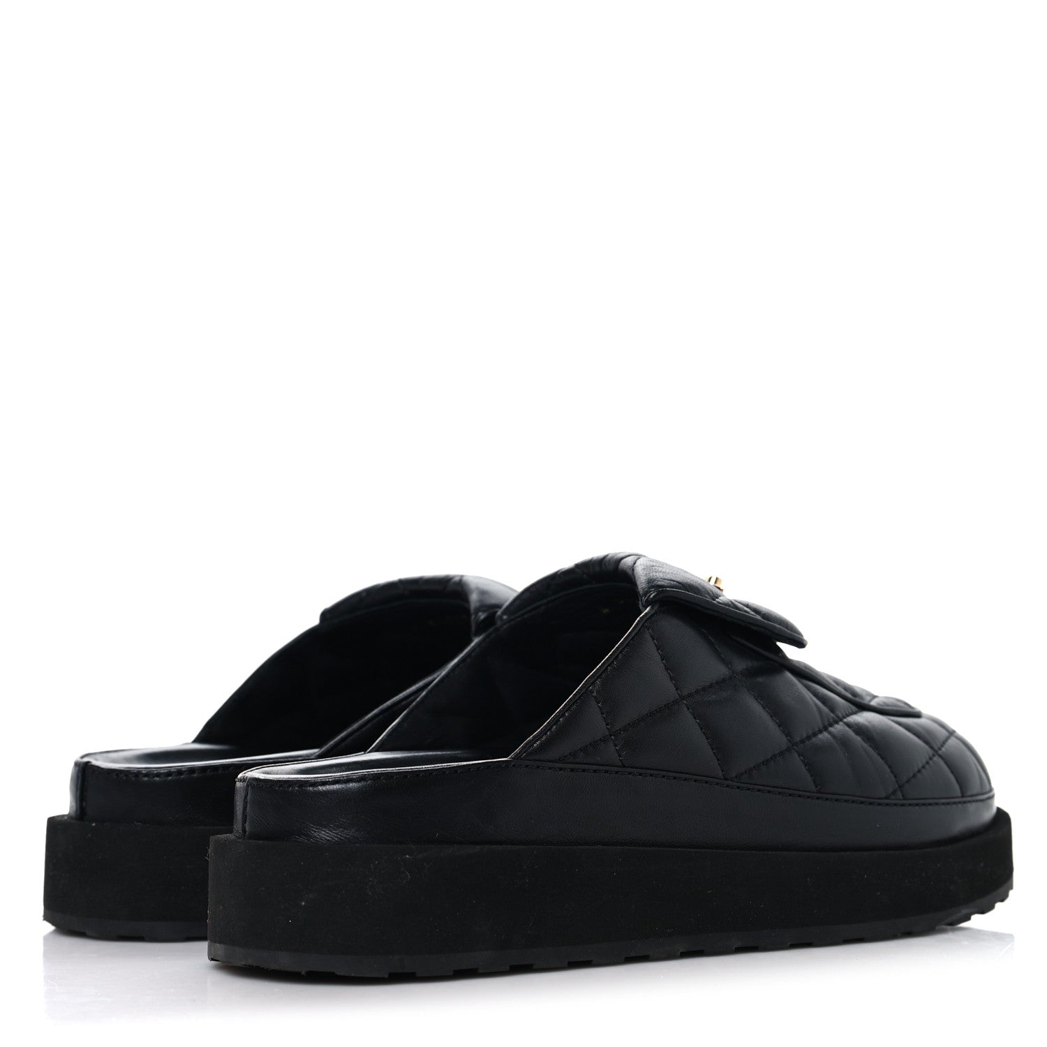 Chanel Lambskin Quilted CC Turnlock Mules 39 Black 5 of 10