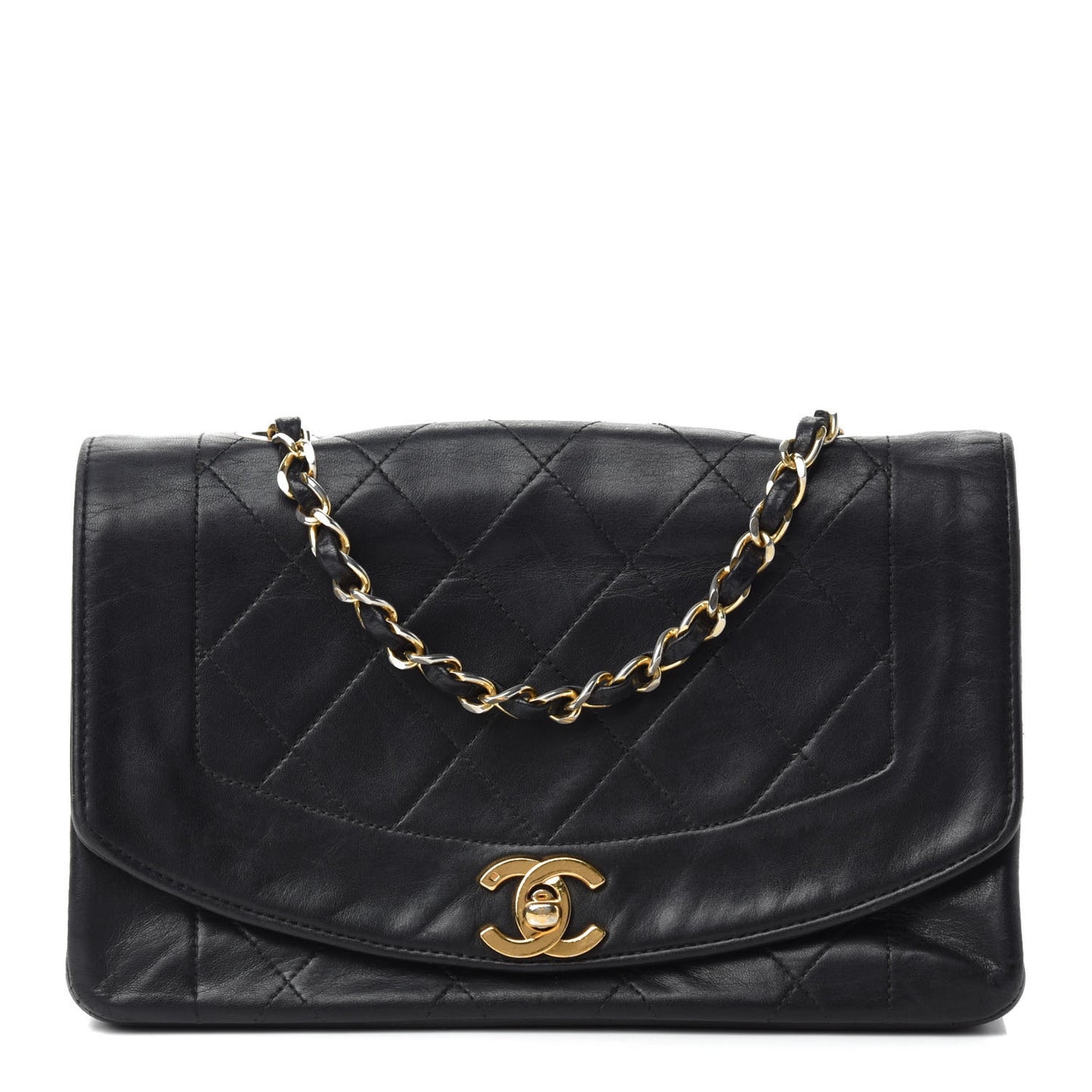Lambskin Quilted Small Single Flap Black