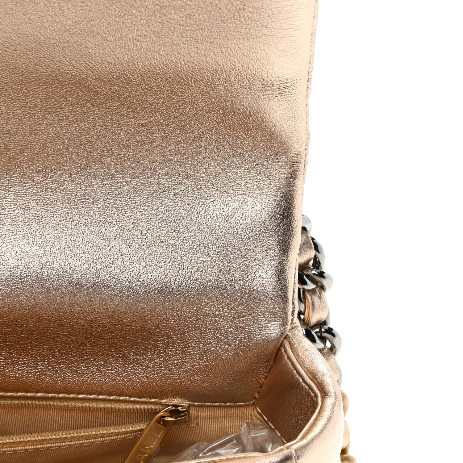 Chanel Metallic Lambskin Quilted Medium Chanel 19 Flap Gold 14 of 16