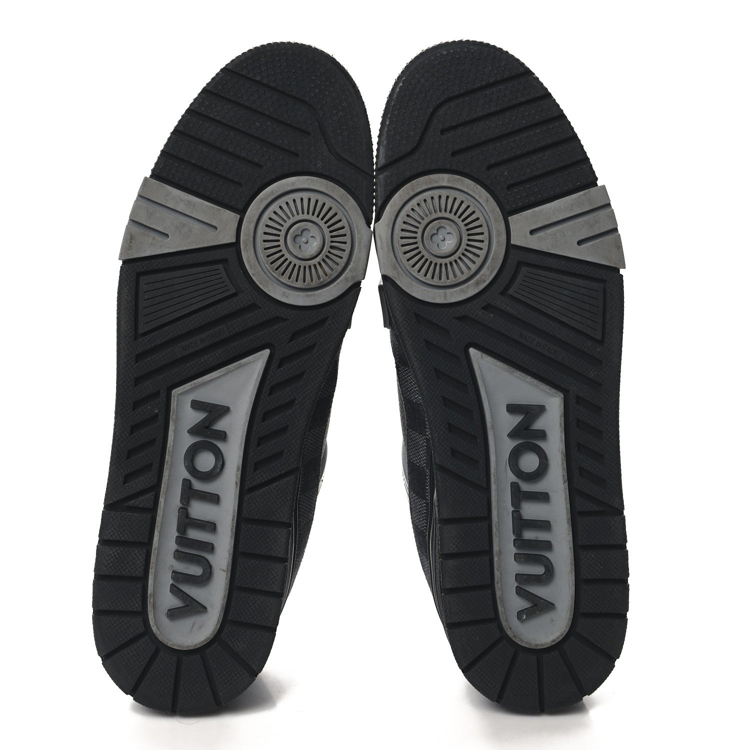 Louis Vuitton Damier Denim Calfskin Mens LV Trainer Sneakers 10 Black 6 of 8