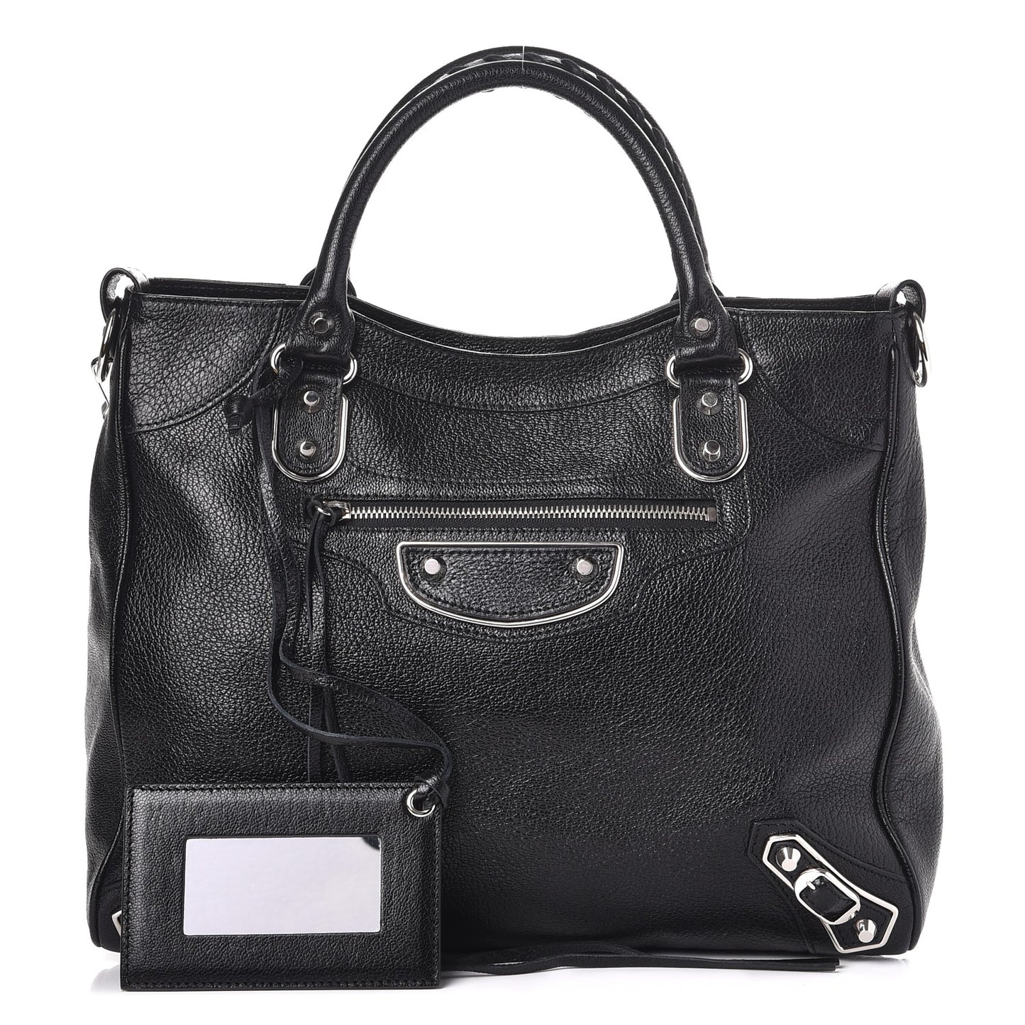 Chevre Silver Metallic Edge Hardware Velo Black