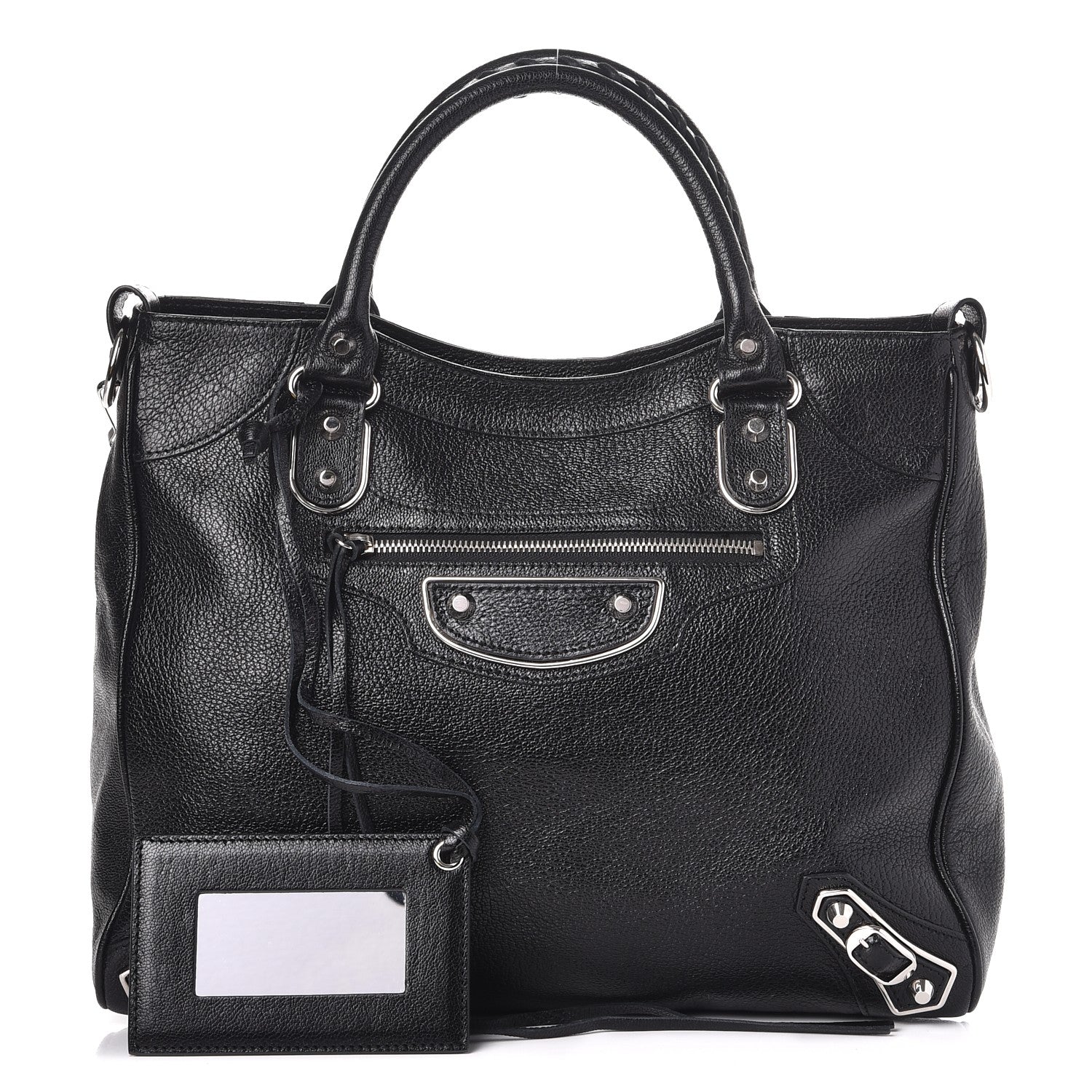 Balenciaga Chevre Silver Metallic Edge Hardware Velo Black 1 of 8