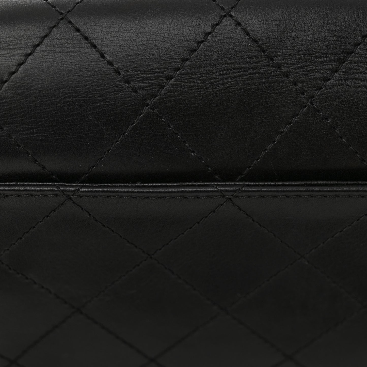 Lambskin Stitched Shoulder Flap Bag Black