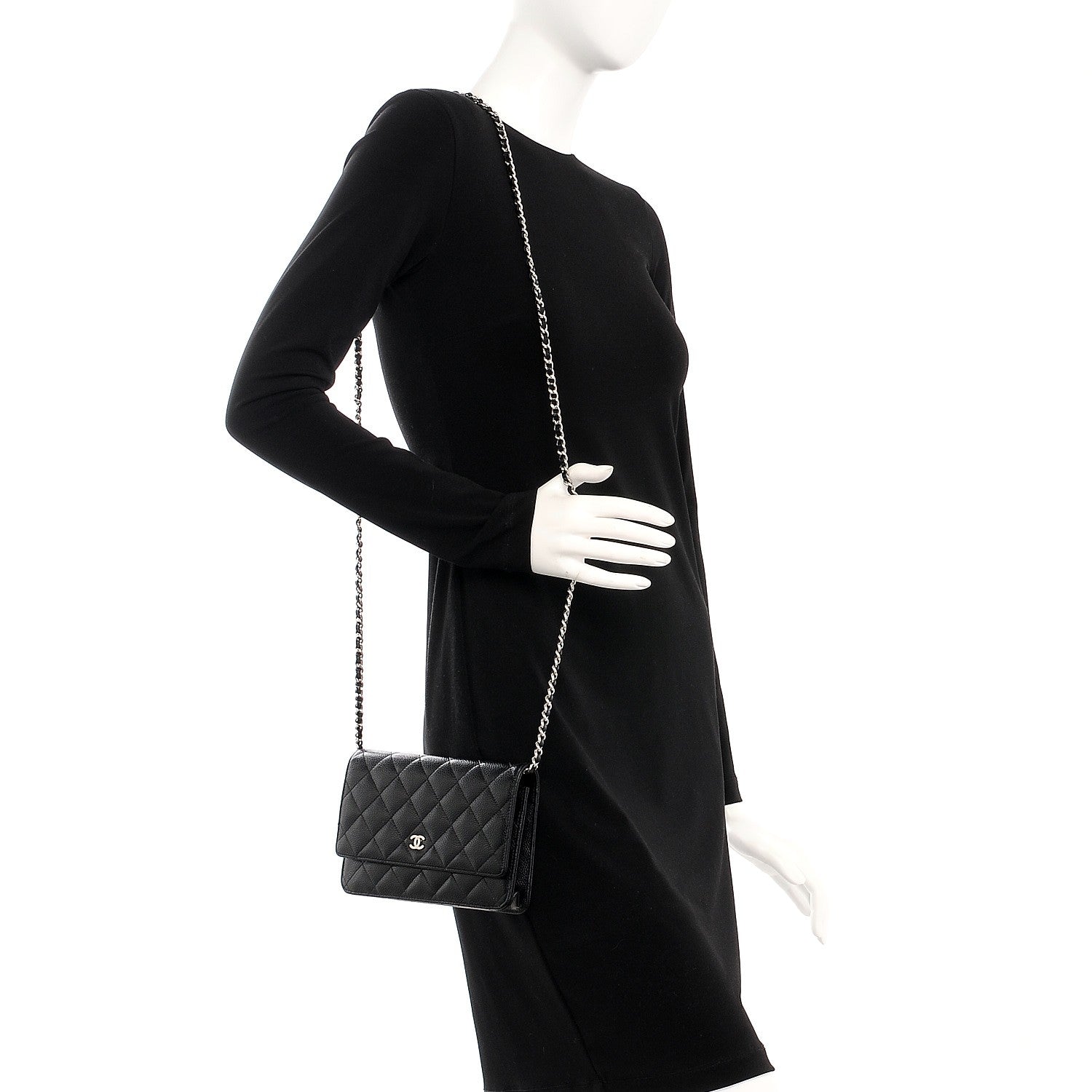 Chanel Caviar Quilted Wallet On Chain WOC Black 2 of 9