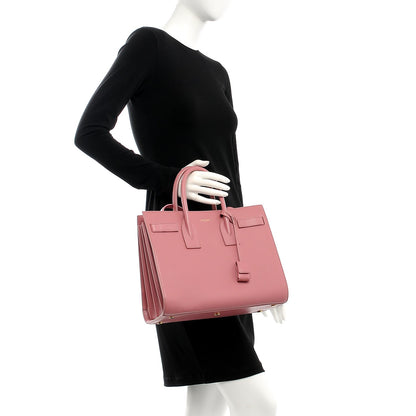 Saint Laurent Calfskin Small Sac De Jour Dark Rose 3 of 9