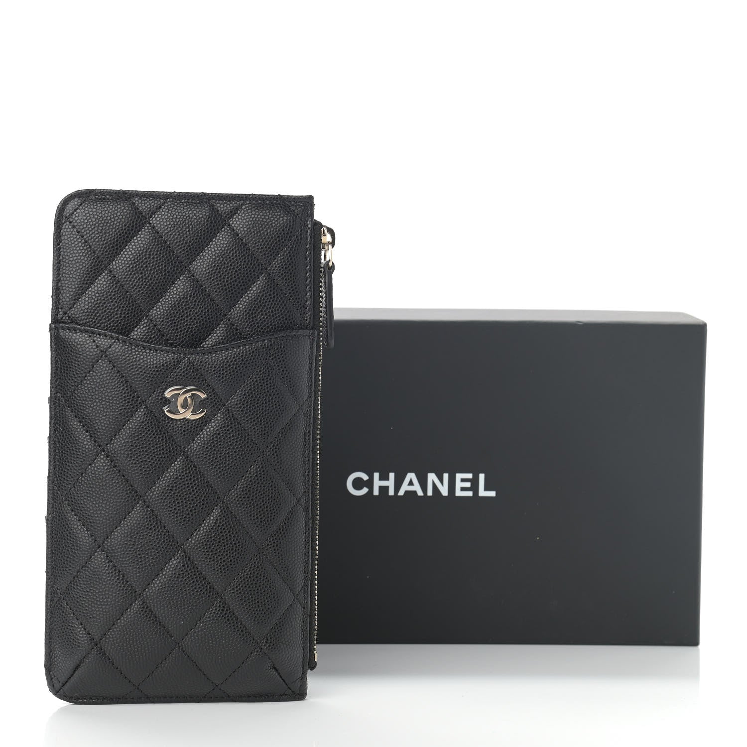 Chanel Caviar Quilted Classic Flat Wallet Pouch Black 8 of 8