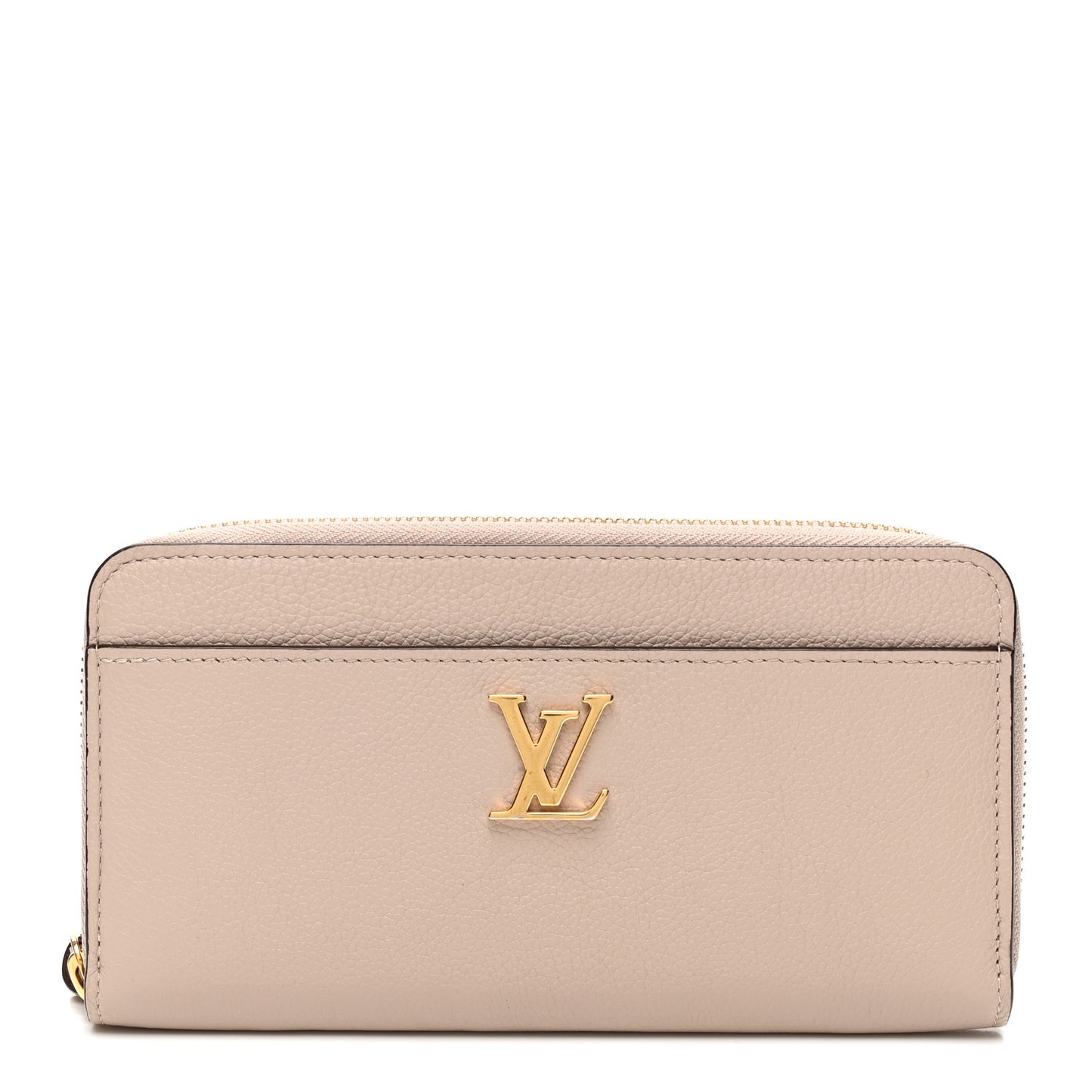 Calfskin Zippy Lockme Wallet Greige