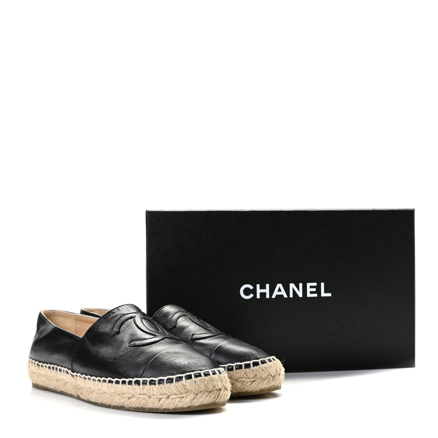 Chanel Lambskin CC Espadrilles 36 Black 19 of 24