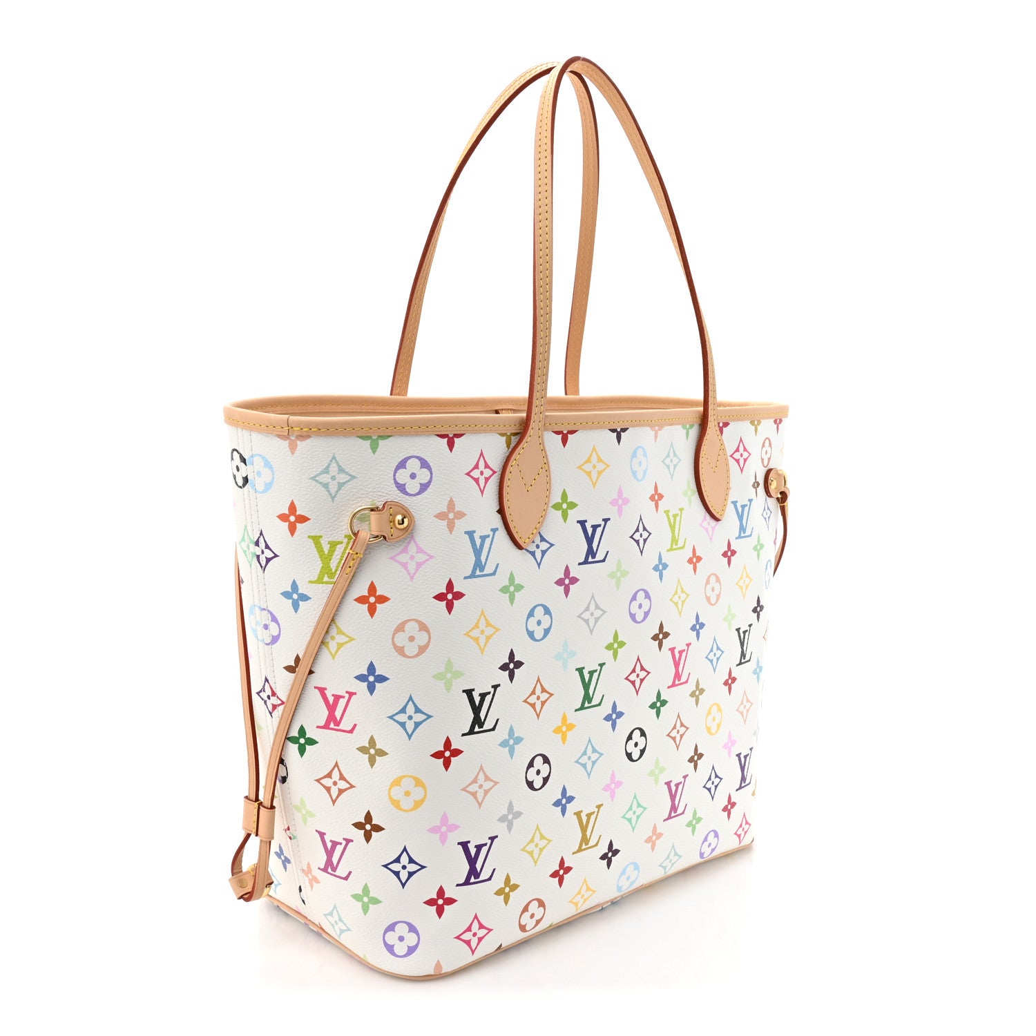 Louis Vuitton LV x TM Monogram Multicolor Neverfull MM White 3 of 10