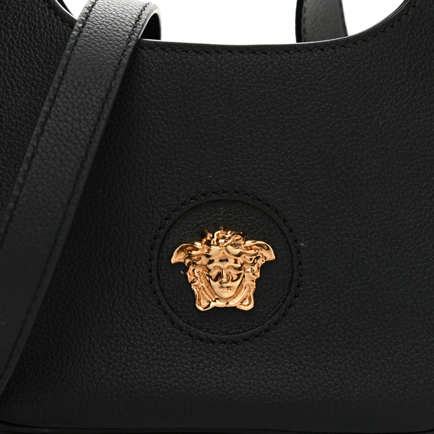 Calfskin La Medusa Small Hobo Crossbody Black