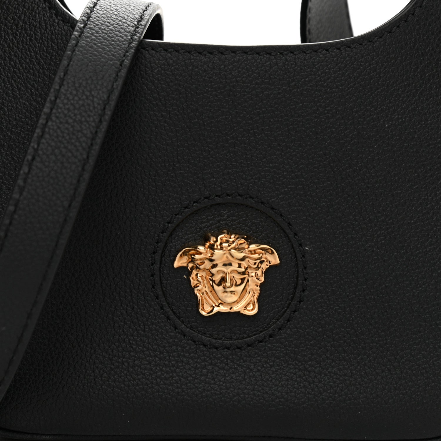 Versace Calfskin La Medusa Small Hobo Crossbody Black 7 of 8