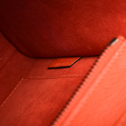 Celine Drummed Calfskin Nano Luggage Vermillion 8 of 13