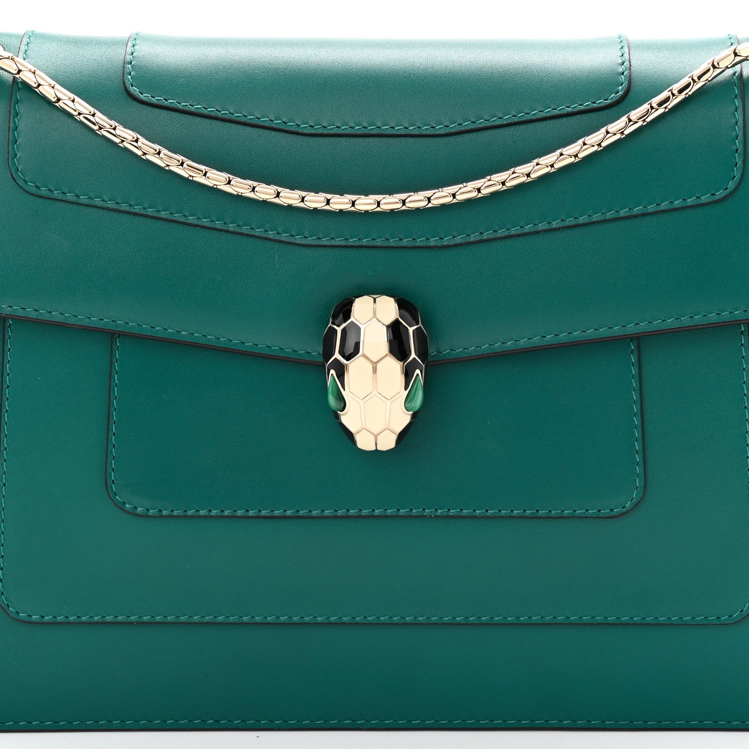Bulgari Calfskin Serpenti Forever Shoulder Bag Emerald Green 8 of 10