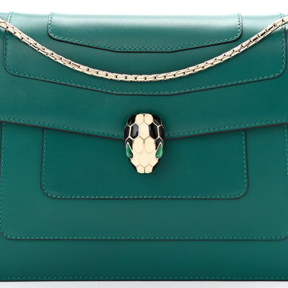 Bulgari Calfskin Serpenti Forever Shoulder Bag Emerald Green 8 of 10