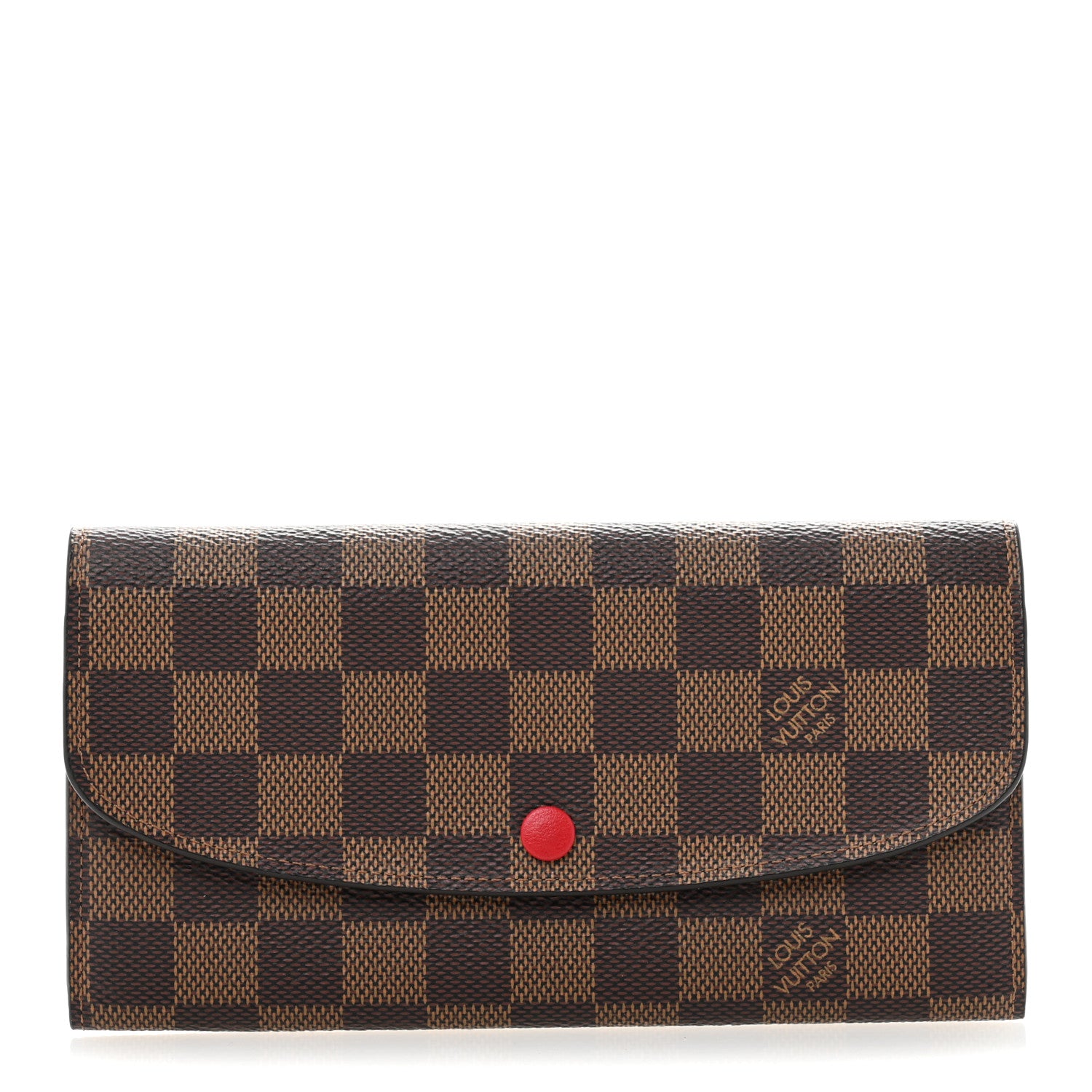 Louis Vuitton Damier Ebene Emilie Wallet Red 1 of 8