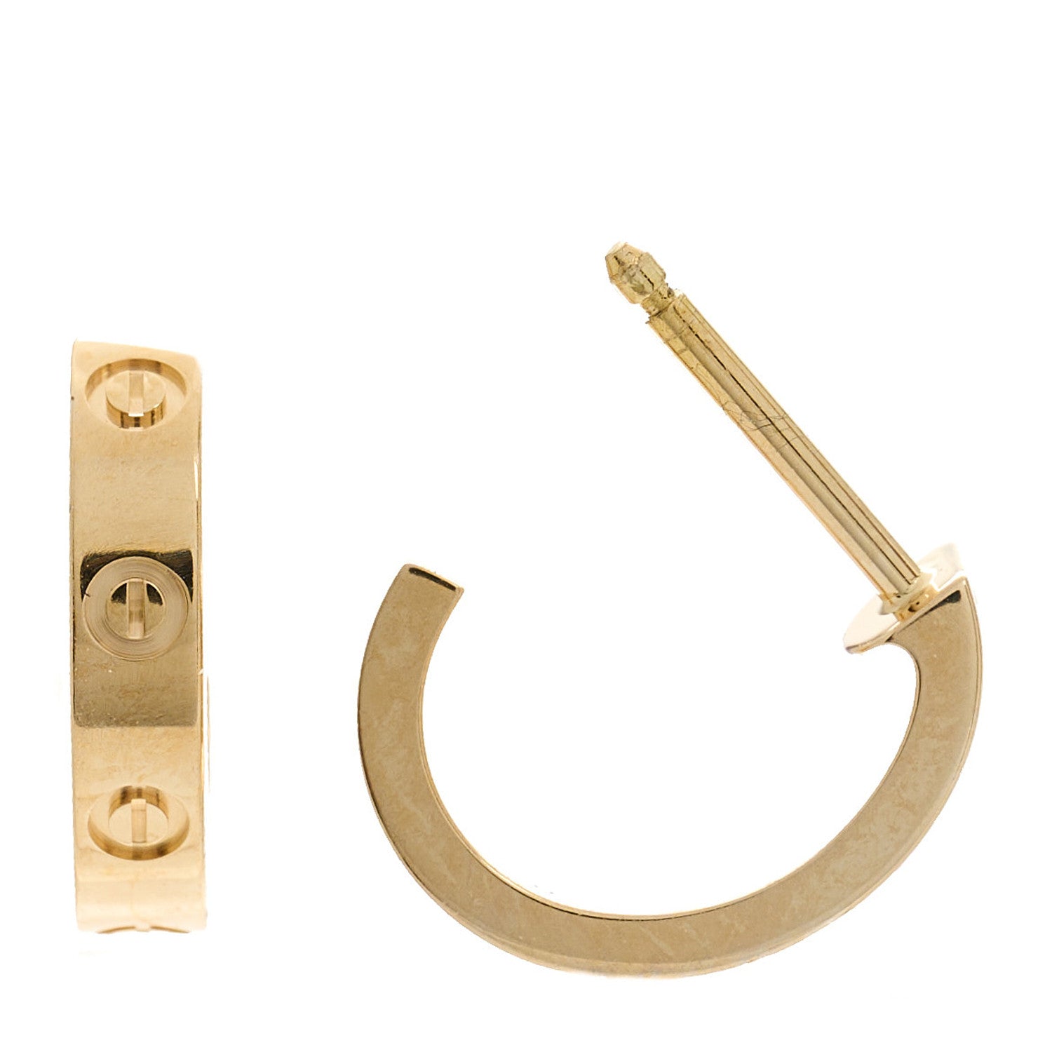 Cartier 18K Yellow Gold Small LOVE Hoop Earrings 1 of 5