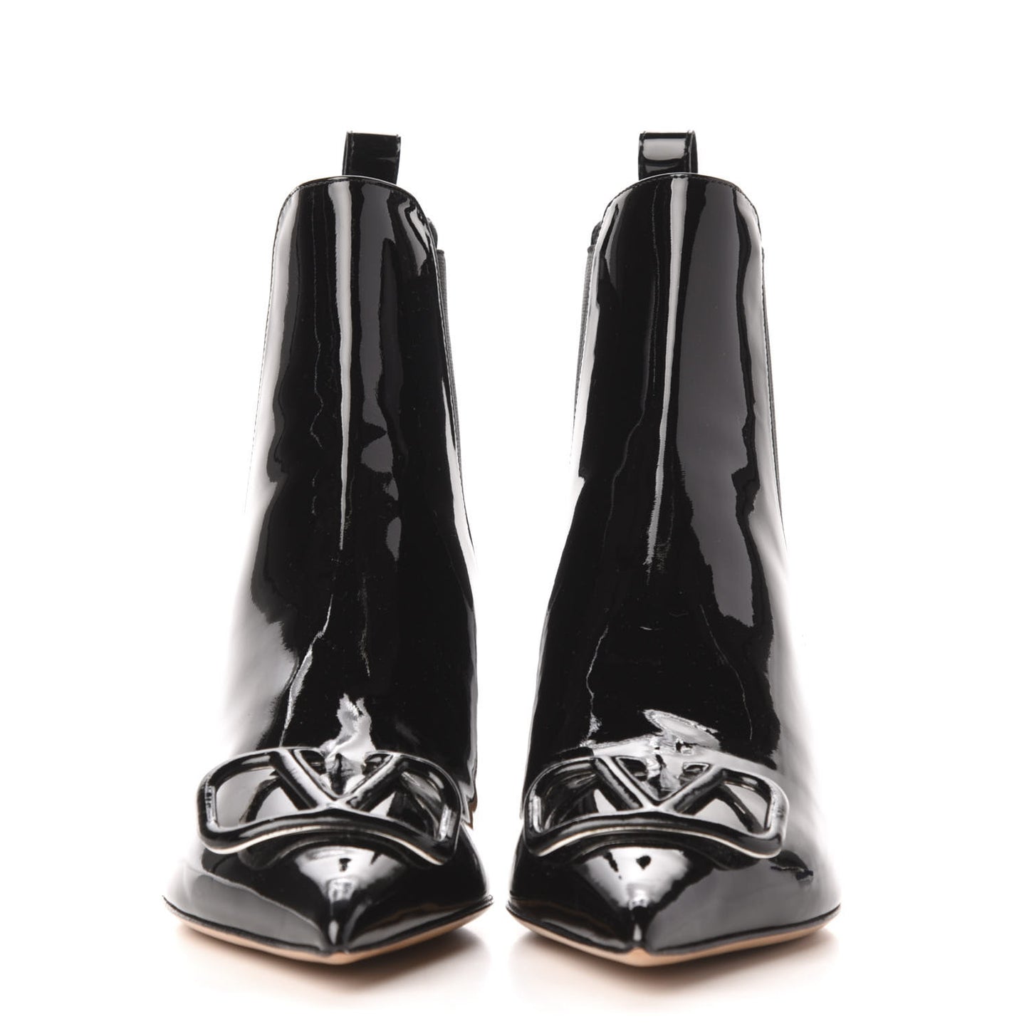 Patent VLogo Ankle Boots 37.5 Black