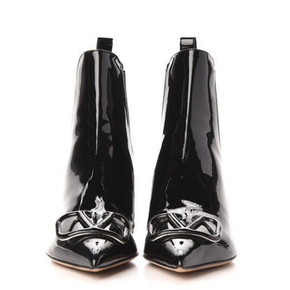 Valentino Garavani Patent VLogo Ankle Boots 37.5 Black 2 of 8