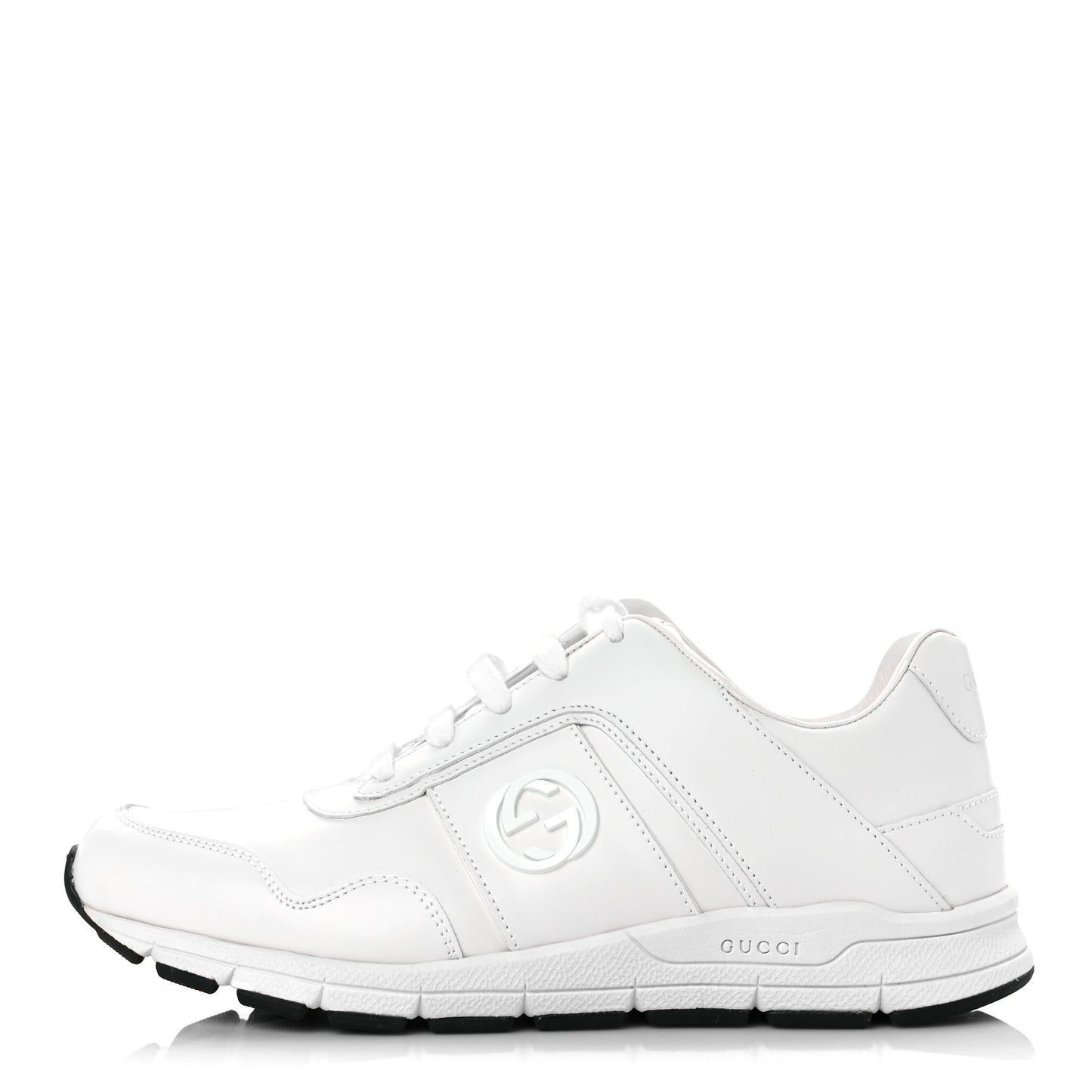 Calfskin Womens Interlocking G Sneakers 38 White