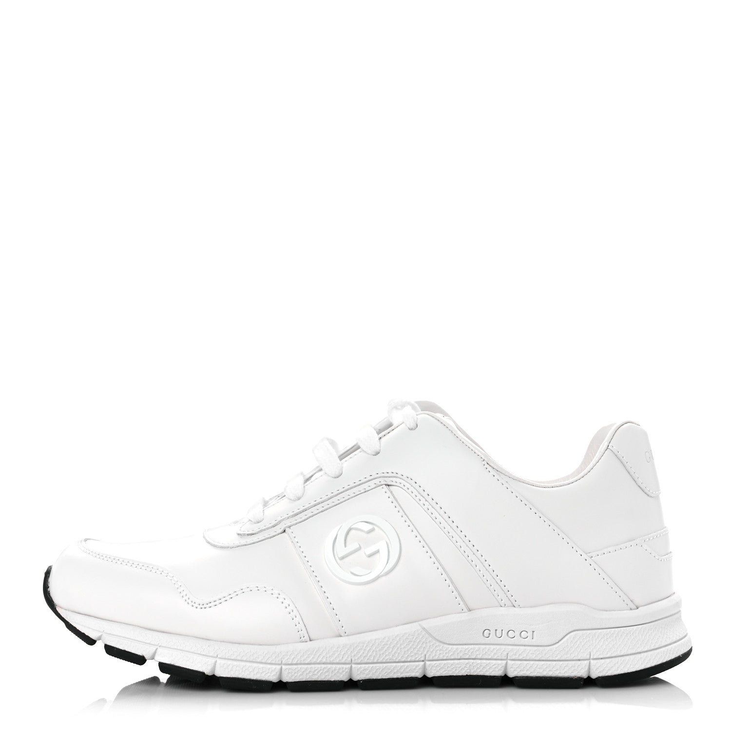 Gucci Calfskin Womens Interlocking G Sneakers 38 White 1 of 13