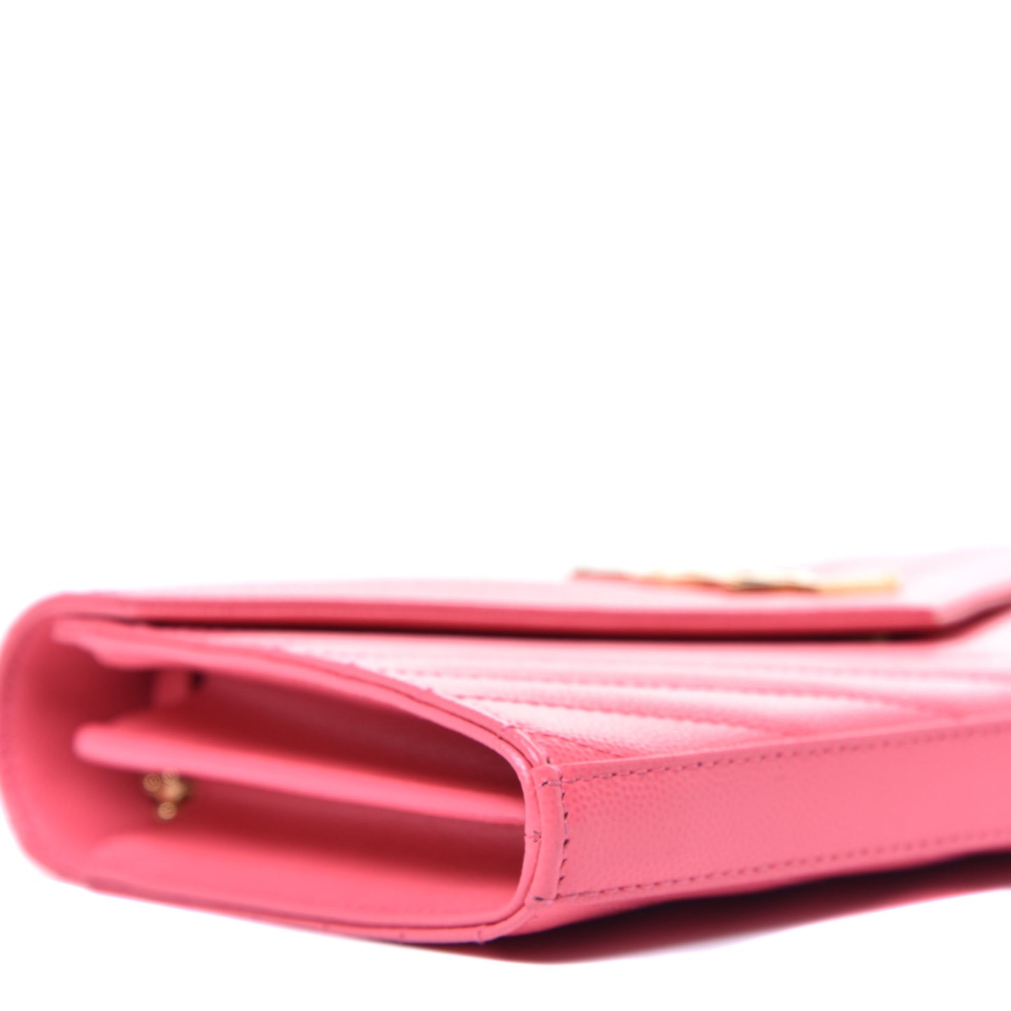 Grain De Poudre Matelasse Chevron Monogram Chain Wallet Rose Clair