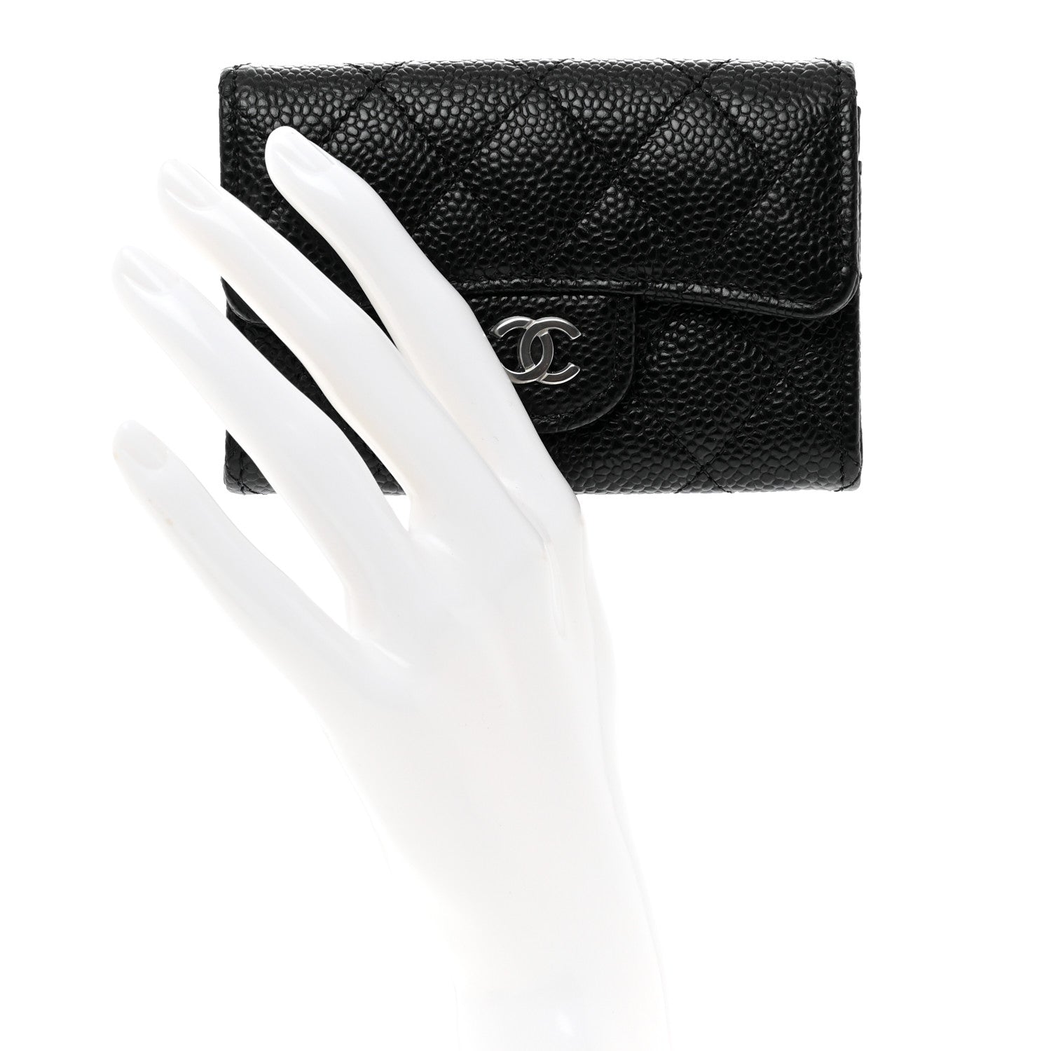Chanel Caviar Quilted Flap Card Holder Black 2 of 9