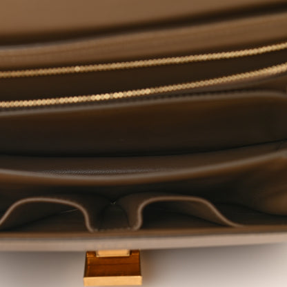 Celine Liege Calfskin Medium Classic Box Flap Bag Taupe 5 of 10