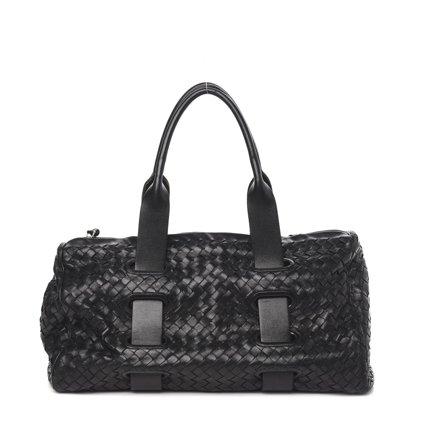 Nappa Intrecciato Accordion Satchel Black