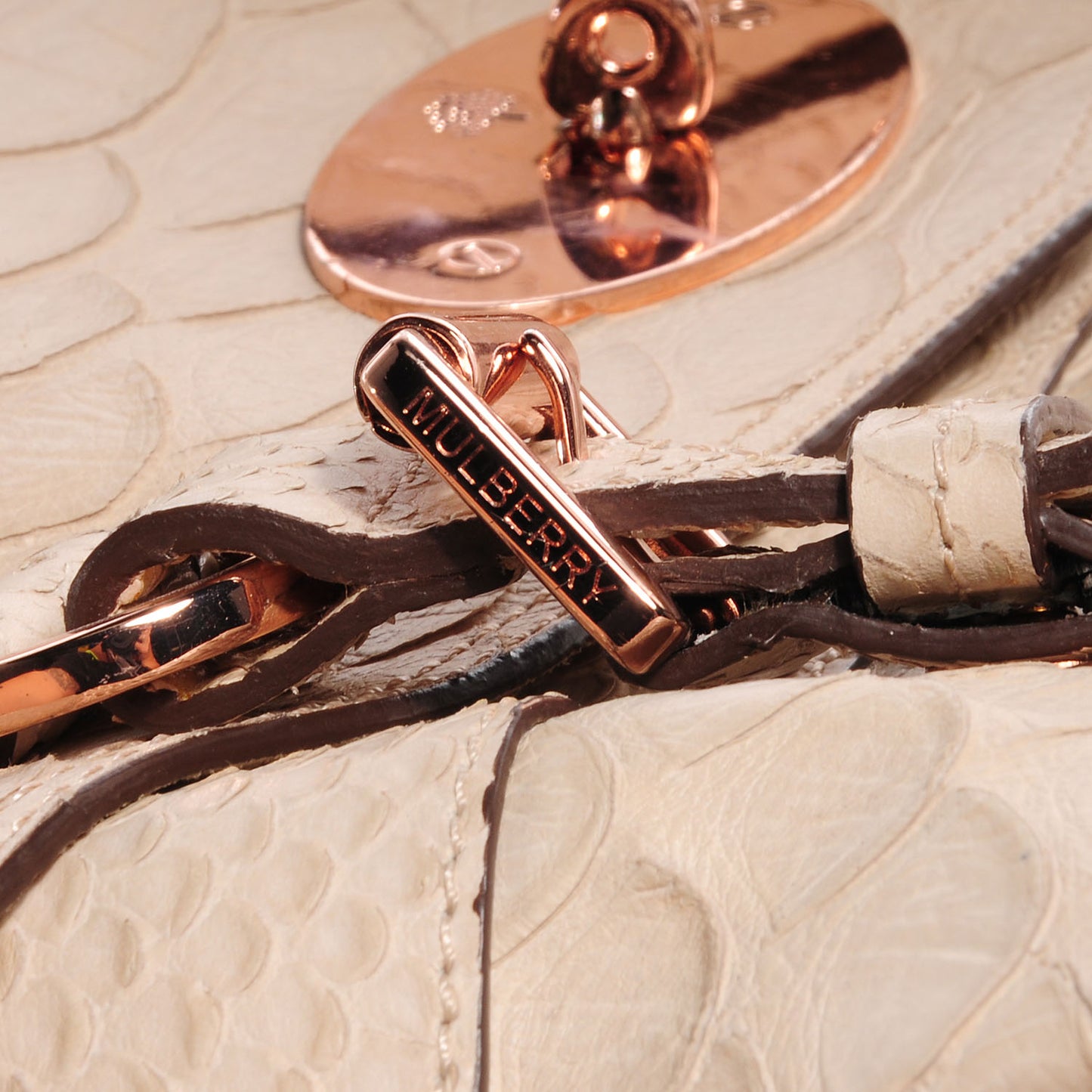 Silky Snake Print Alexa Medium Beige