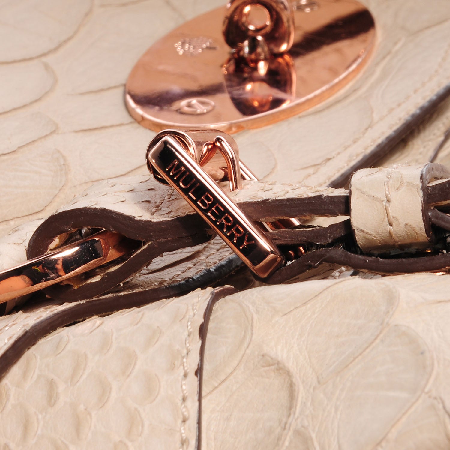 Mulberry Silky Snake Print Alexa Medium Beige 5 of 15