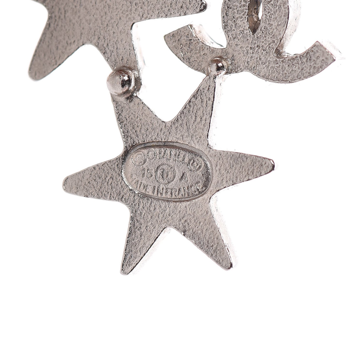 Crystal CC Star Earrings Silver