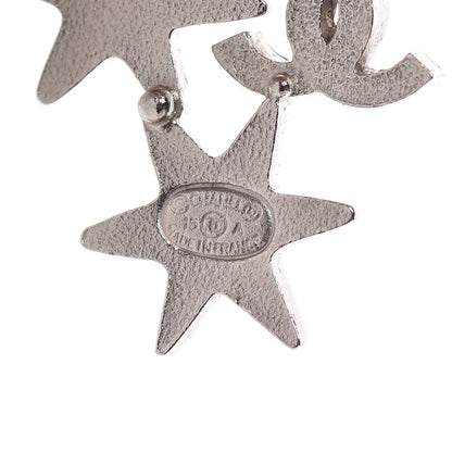 Chanel Crystal CC Star Earrings Silver 4 of 4