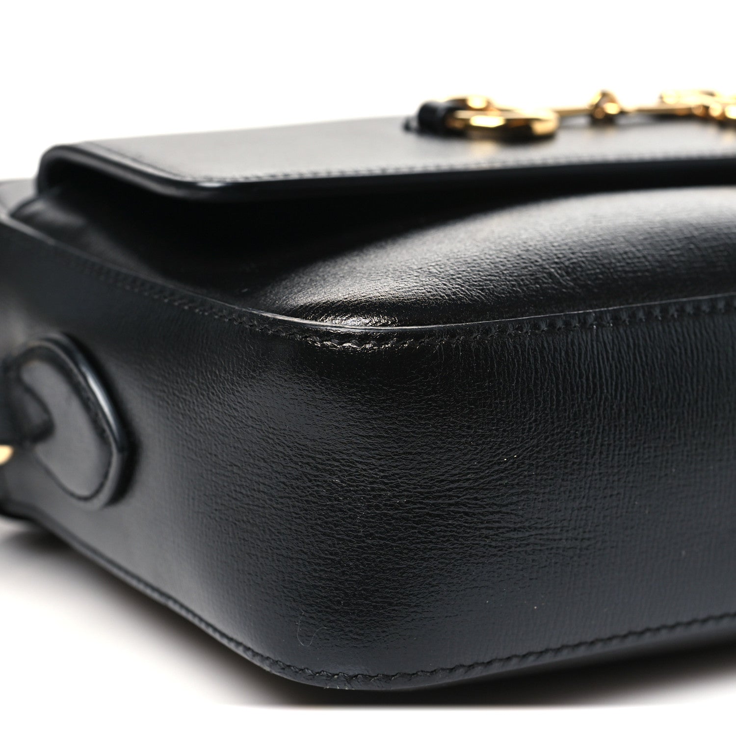 Gucci Textured Calfskin Small Horsebit 1955 Shoulder Bag Black 9 of 10