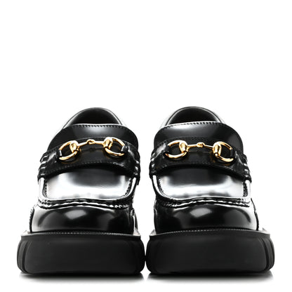 Gucci Magnum Calfskin Nappa Samoa Womens Horsebit Platform Chunky Lug Sole 40mm Loafers 40 Black 3 of 9
