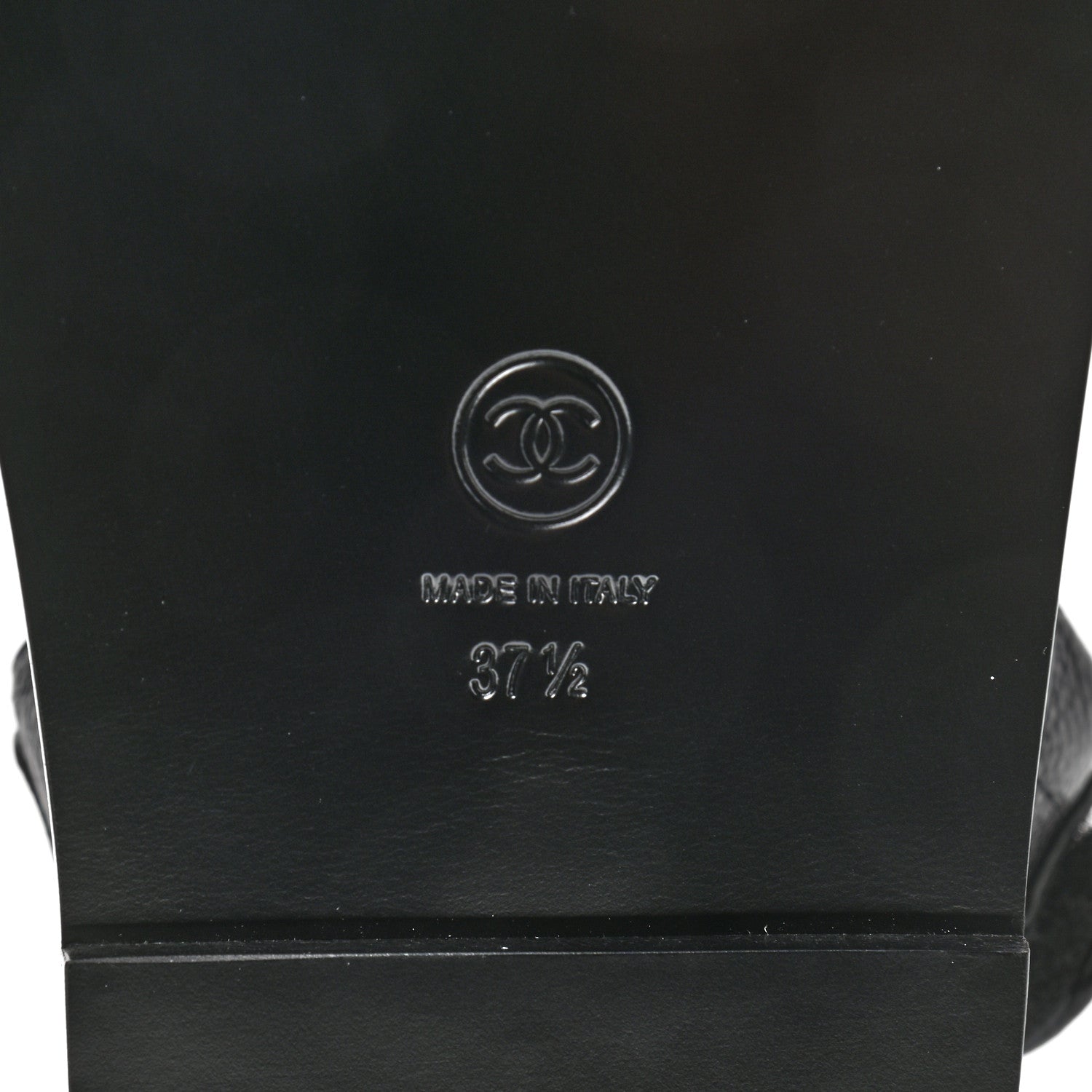 Chanel Grained Calfskin Velcro Dad Sandals 37.5 Black 6 of 8