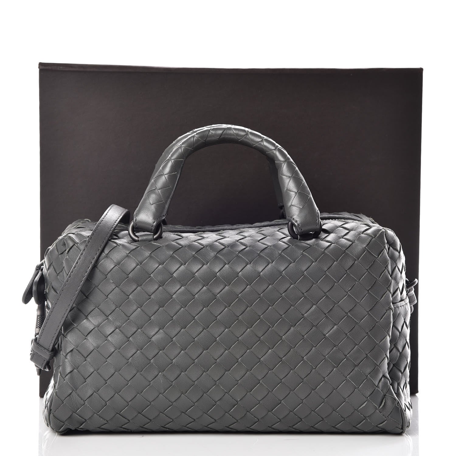 Bottega Veneta Nappa Intrecciato Mini Boston Light Grey 12 of 12