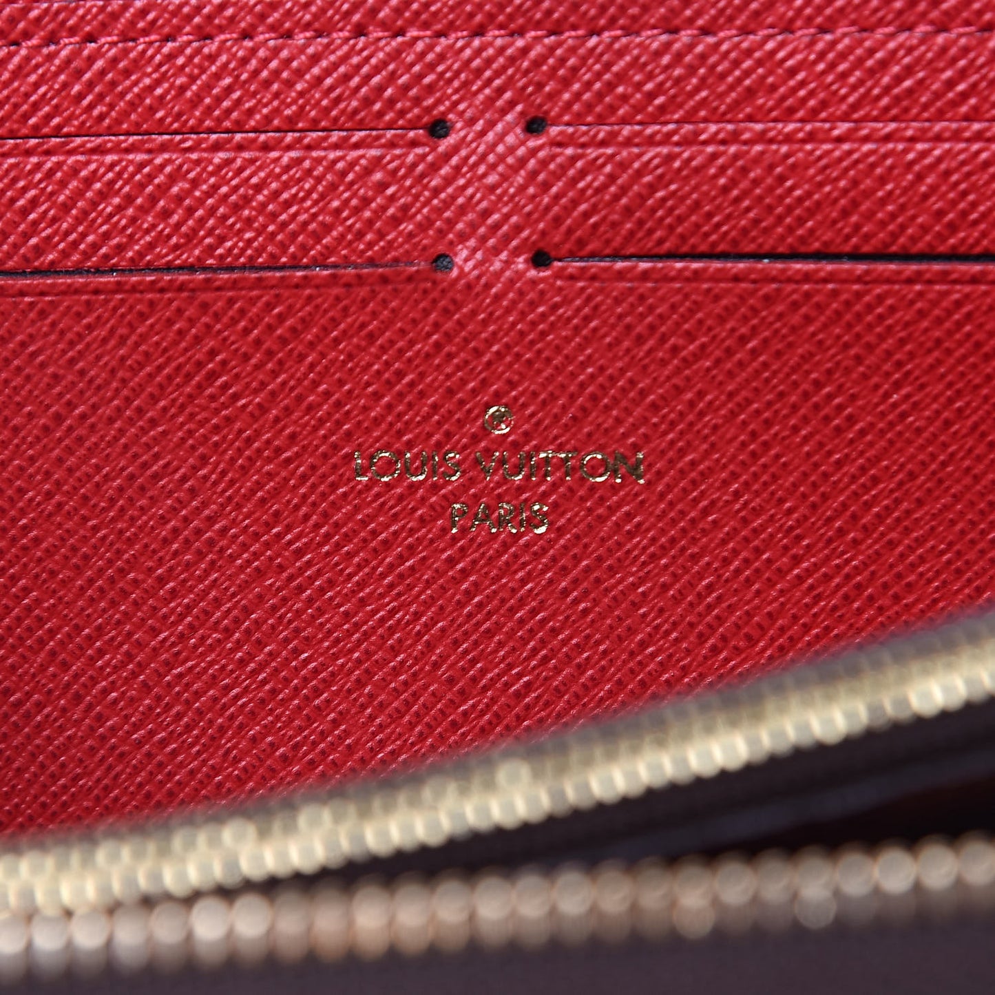Damier Ebene Clemence Wallet Cherry