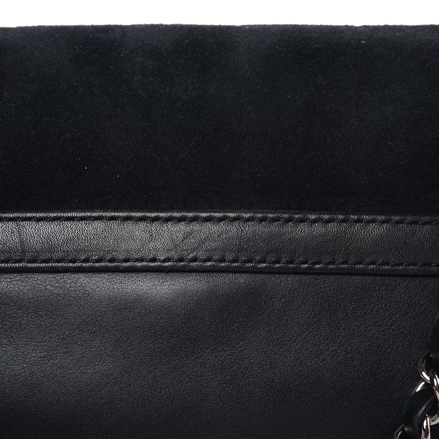 Suede Lambskin Square Stitched CC Flap Bag Black