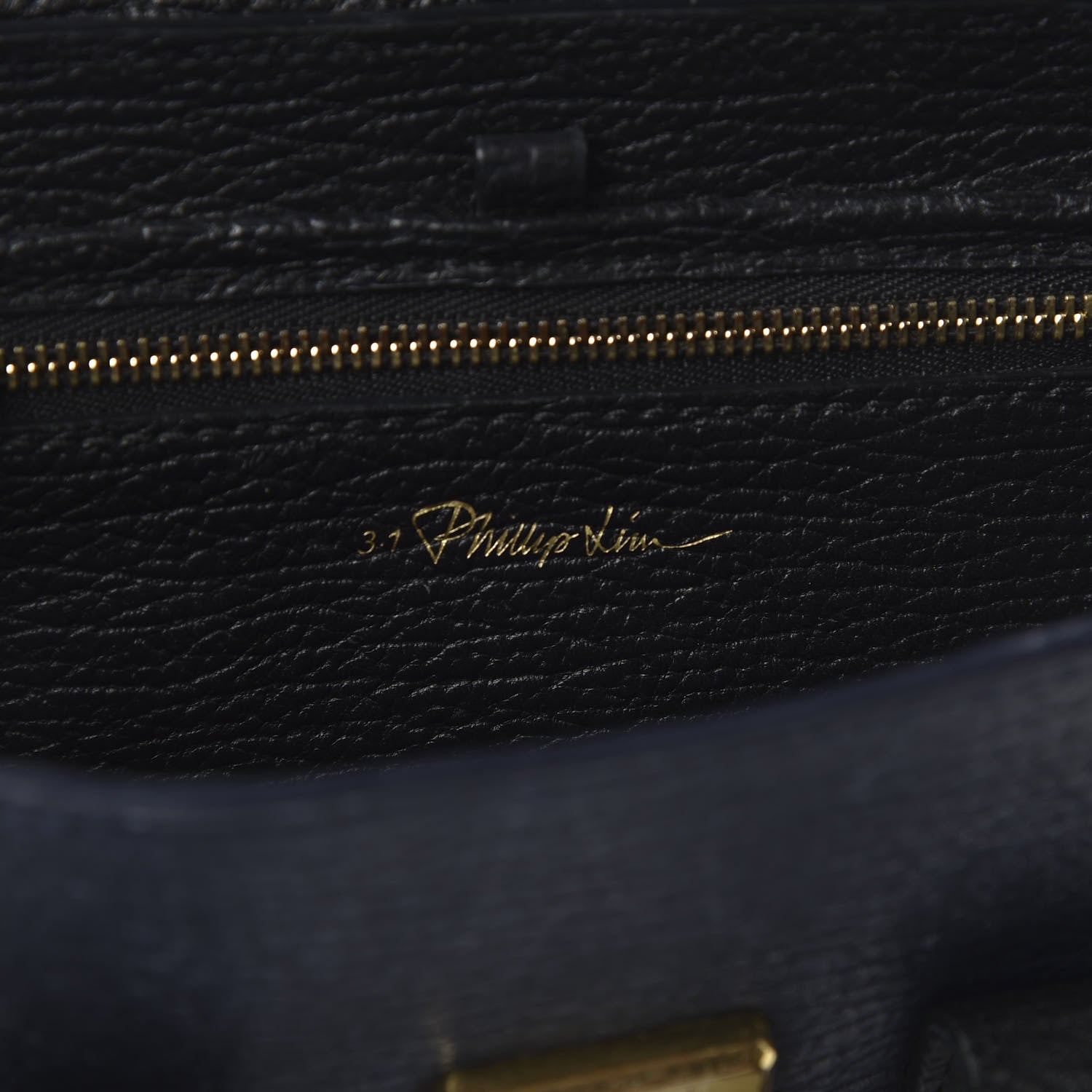3.1 Phillip Lim 3.1 Textured Calfskin Bi-Color Mini Pashli Satchel Black Navy 8 of 10