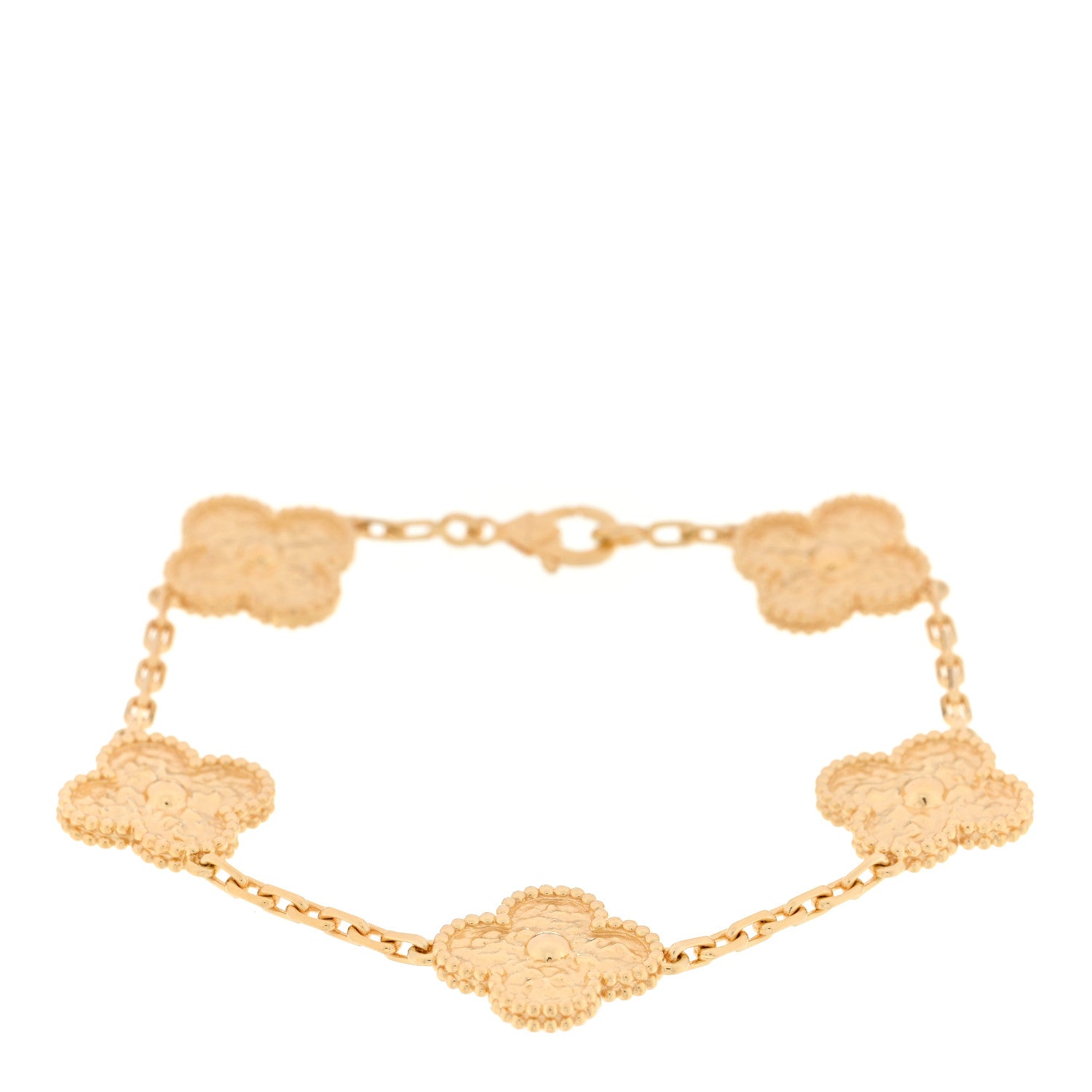 Van Cleef & Arpels 18K Yellow Gold 5 Motifs Vintage Alhambra Bracelet 1 of 4