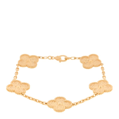 Van Cleef & Arpels 18K Yellow Gold 5 Motifs Vintage Alhambra Bracelet 1 of 4